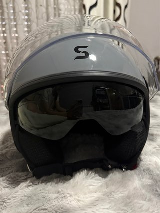 Casco Moto SKA-P Gris con Visera. TALLA M