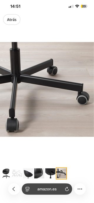 SEDIA IKEA SKRUVSTA NERA CON ROTELLE