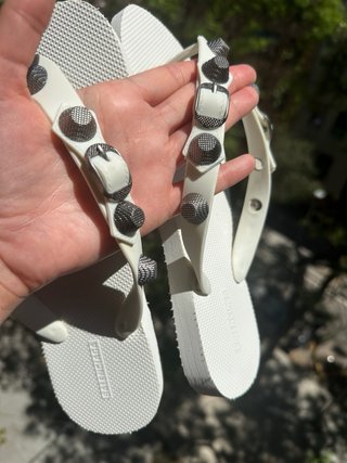 Sandalias Balenciaga Blancas Tachuelas