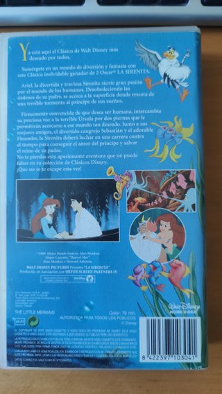 La Sirenita VHS Clásicos Disney Español
