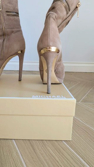 Stivaletti Michael Kors Beige Camoscio