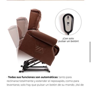 Sillón reclinable de cuero marrón