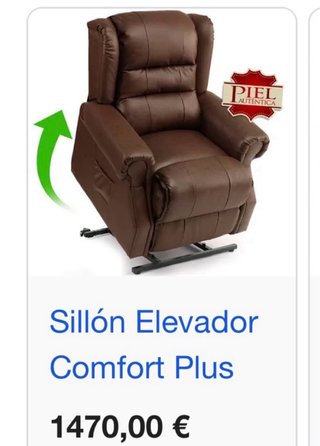 Sillón reclinable de cuero marrón