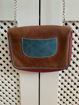Bolso Piel Imperio Clandestino Marrón y Rojo