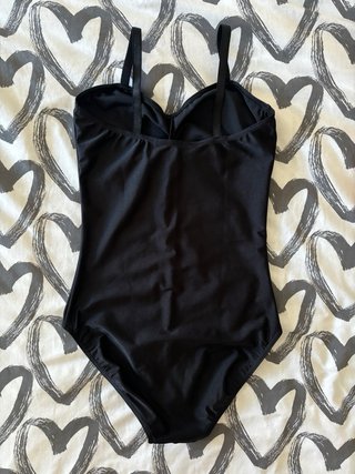 Body danza tirantes finos adulto negro