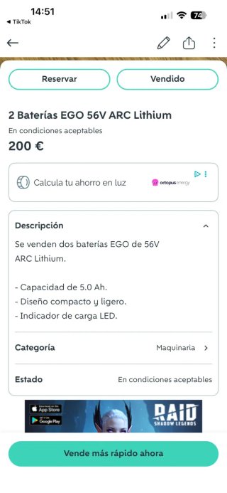 2 Baterías EGO