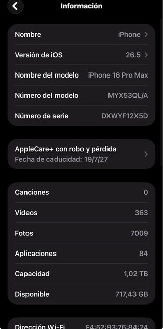 iPhone 16 Pro Max 1TB Blanco