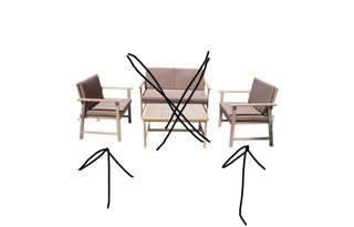 Conjunto Sillas y Mesa Jardín Madera