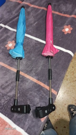 2 Paraguas para carrito bebé (azul y rosa)