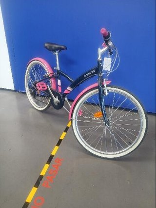 Bicicleta paseo niños 24 Pulgadas Original 500 azul rosa