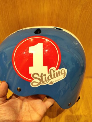 Casco infantil 48-53cm azul estilo retro