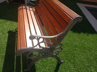 Banco de jardín forja y madera