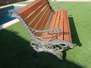 Banco de jardín forja y madera