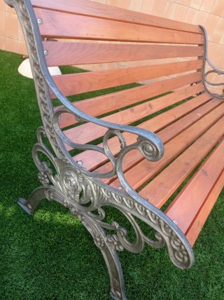 Banco de jardín forja y madera