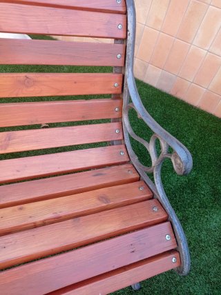 Banco de jardín forja y madera