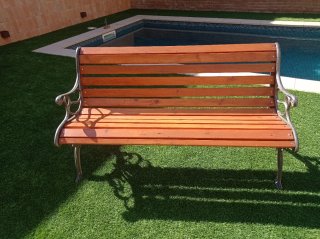 Banco de jardín forja y madera