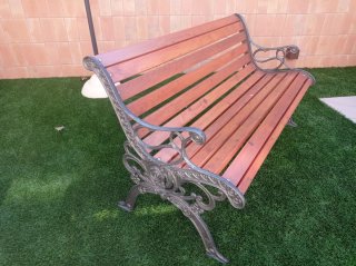 Banco de jardín forja y madera