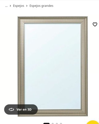 Espejo rectangular Songe, Ikea 91x130cm gris plata