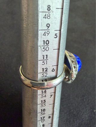 Anillo Plata con Cristal Azul (mod1) talla 13 EU