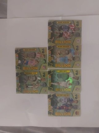 Colección de 5 cromos de fútbol Billion
