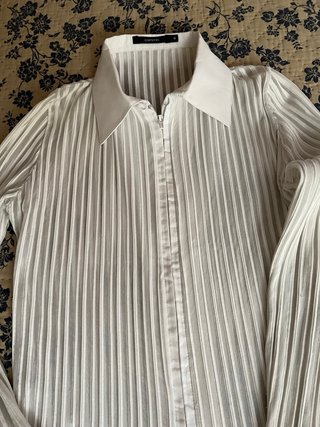 Camisa Cortefiel blanca semi transparente