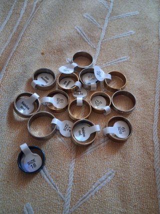 Lote de 13 Anillos de Acero Inoxidable