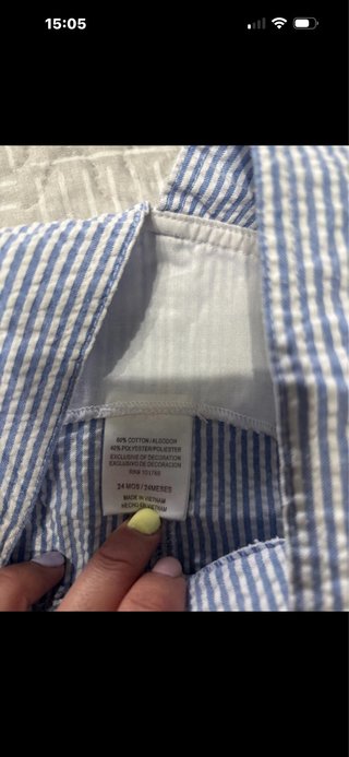 Peto bebé rayas azul y blanco 18-24 M
