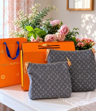Bolso Louis Vuitton Gris y Naranja + Accesorios