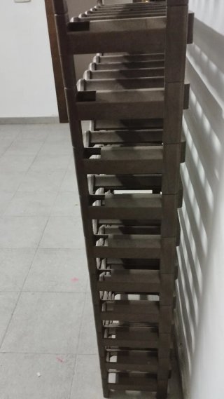 Botellero modular marrón, 10 unidades