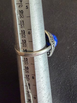 Anillo Plata Cristal Azul Mod2