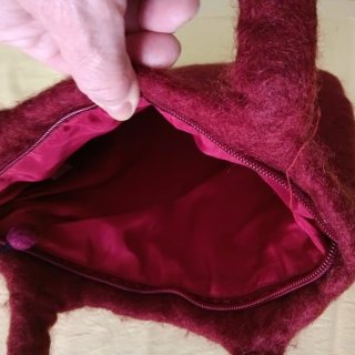 Borsetta a mano un lana cotta con fiore