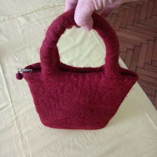 Borsetta a mano un lana cotta con fiore