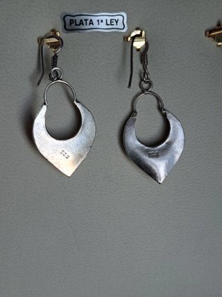 Pendientes Vintage Plata 925 con Piedra Roja
