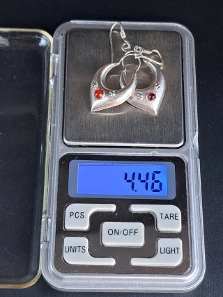 Pendientes Vintage Plata 925 con Piedra Roja
