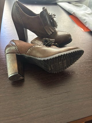 Mocasines de tacón marrones, usados 3 veces