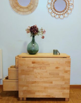 Mesa Comedor Alas Extensible con almacenaje Madera