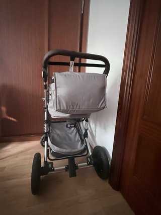 Carrito de bebé 3 piezas gris