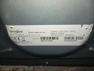 Microondas Whirlpool 25L con Grill
