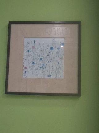 Cuadro de flores pintado a mano