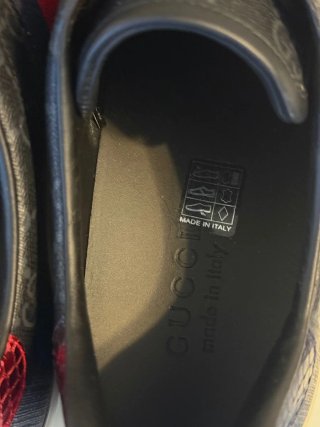 Scarpe Gucci Ace monogram gg dettagli in pitone