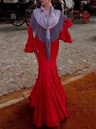 Traje Flamenca Micaela Villa Rojo