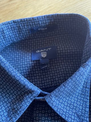 Camisa Gant Azul Estampada Hombre