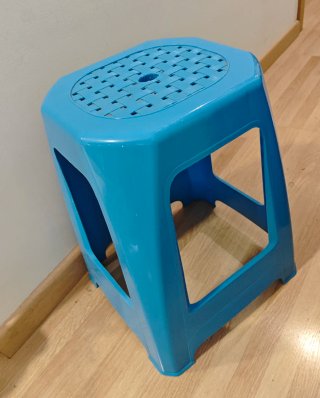 Taburete Alto Plástico Azul Resistente