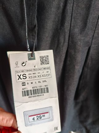Chaqueta Zara Talla XS Negra