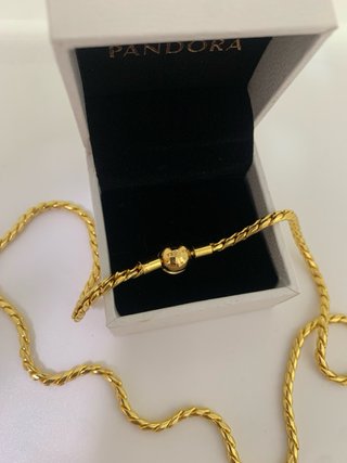 Collar Pandora Esfera Cierre Dorado charm
