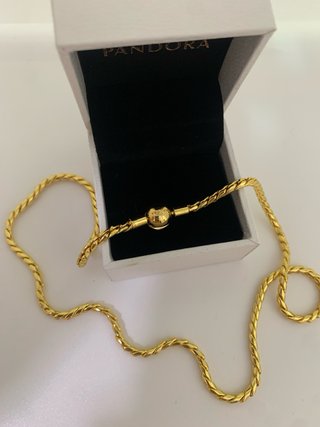 Collar Pandora Esfera Cierre Dorado charm