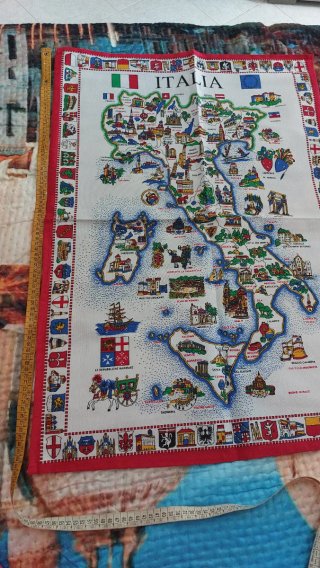 Poster cotone Italia cartina geografica