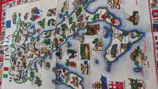 Poster cotone Italia cartina geografica