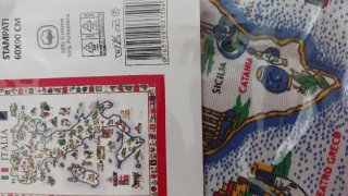 Poster cotone Italia cartina geografica