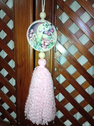 Conjunto Colgantes Madera Mariposas Flores